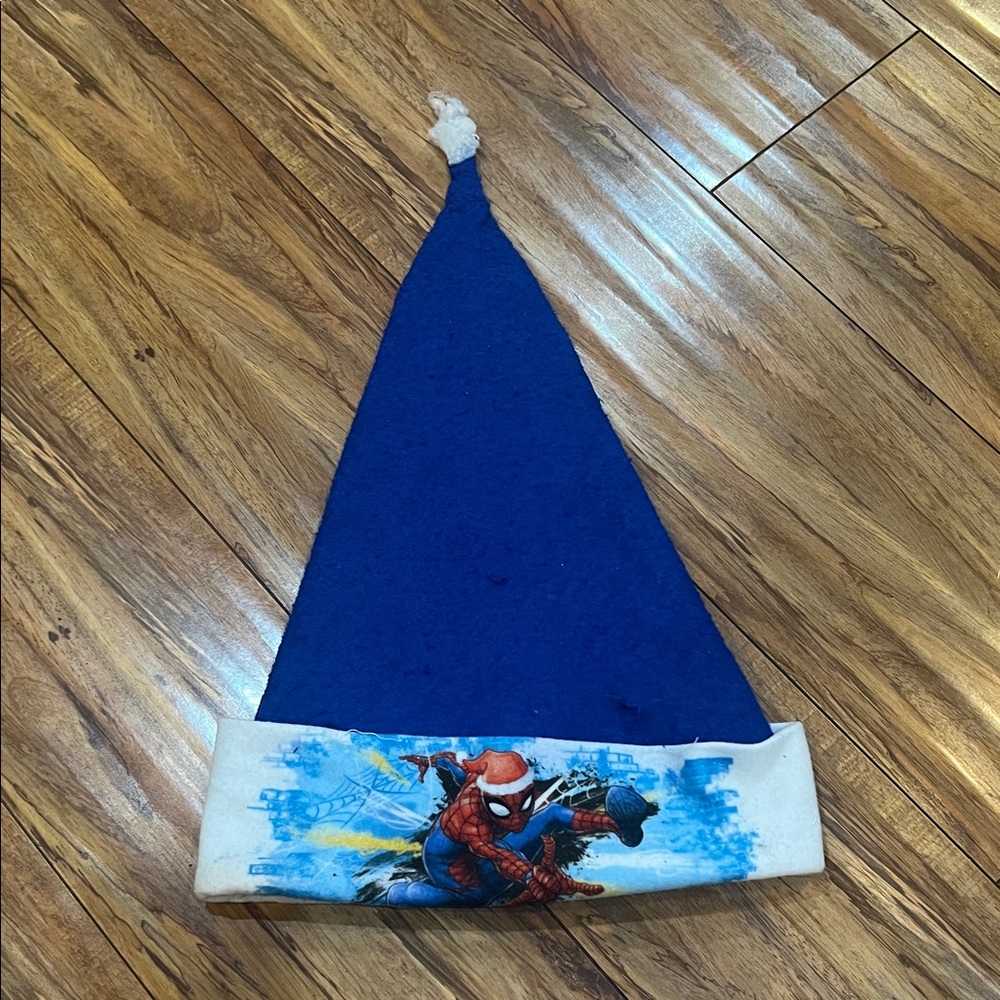 Blue Santa Hat For Spiderman Lovers